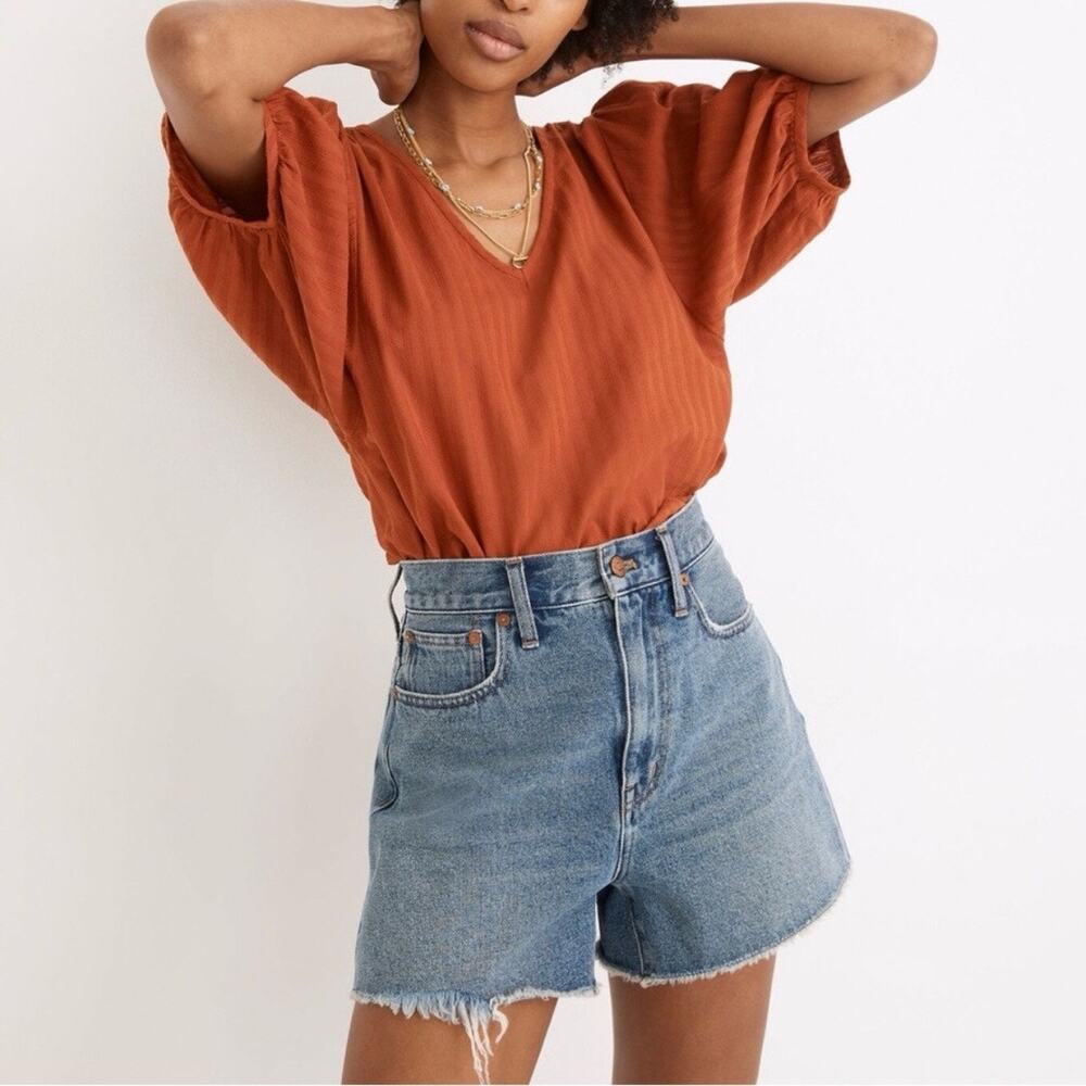 Madewell Blue High Waist The Mom Jean Shorts Sz 23